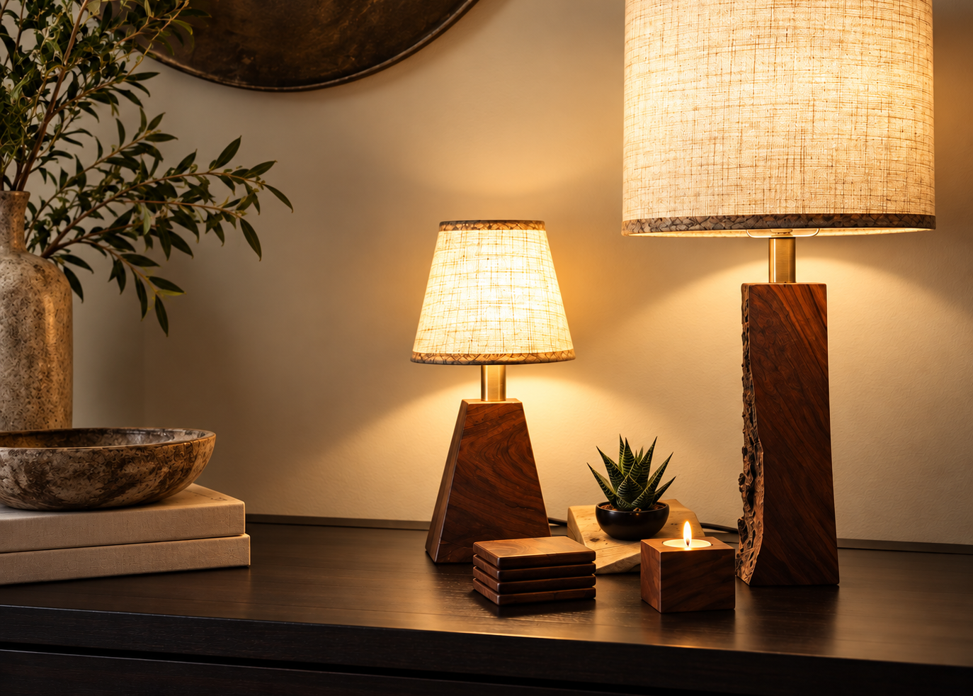 Rooted in the landscape of Central Texas, the Mesquite Collection is crafted entirely from a single piece of Mesquite wood discovered in the Hill Country. Each piece is hand-crafted to preserve the natural character, grain, and imperfections of the wood, making every item uniquely its own.

No stains. No polyurethane. No artificial finishes. Just the natural beauty of Mesquite, carefully shaped and finished by hand.